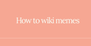 How to wiki memes